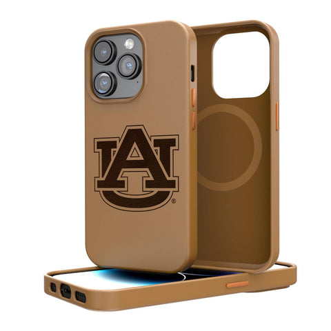 Auburn Tigers Woodburned Brown Magnetic Case-0