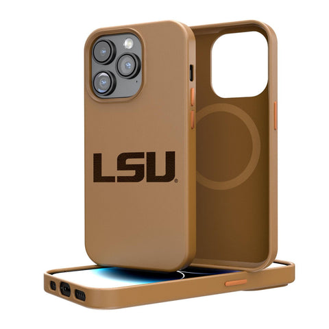 Louisiana State University Tigers Woodburned Brown Magnetic Case