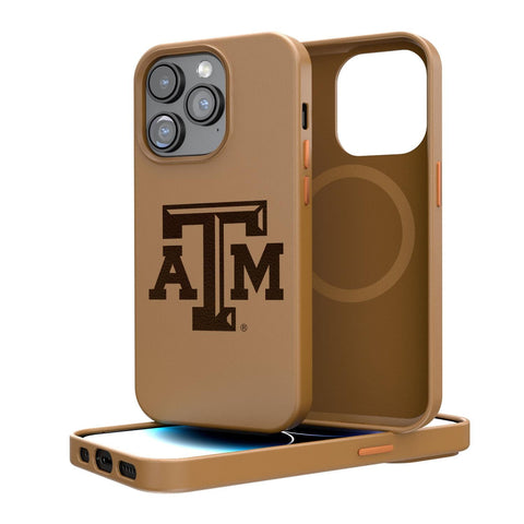 Texas A&M Aggies Woodburned Brown Magnetic Case
