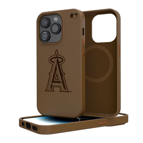 Los Angeles Angels Woodburned Brown Magnetic Case-0