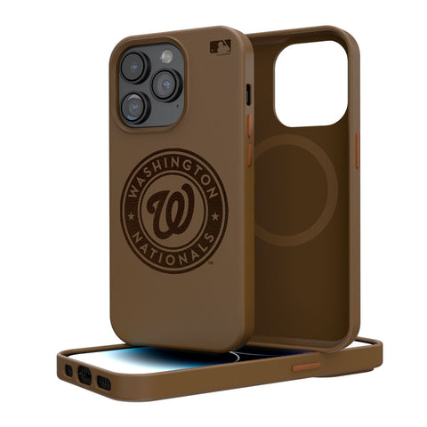 Washington Nationals Woodburned Brown Magnetic Case-0
