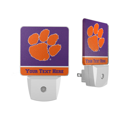 Clemson University Tigers Personalized Endzone Solid Night Light 2-Pack