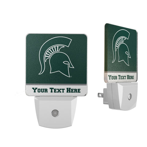 Michigan State University Spartans Personalized Endzone Solid Night Light 2-Pack