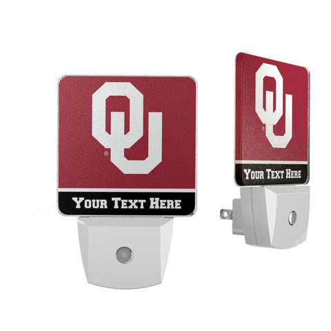 University of Oklahoma Sooners Personalized Endzone Solid Night Light 2-Pack