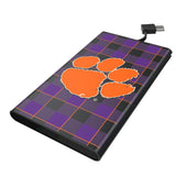 Clemson University Tigers Plaid 5000mAh Flat Powerbank