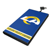 Los Angeles Rams Personalized Stripe 5000mAh Flat Powerbank