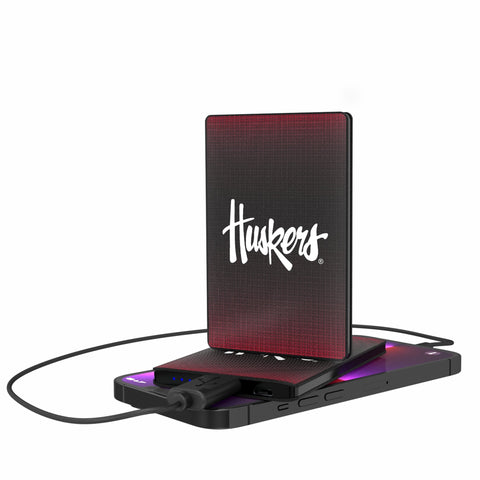 Nebraska Huskers Linen 2500mAh Credit Card Powerbank-0