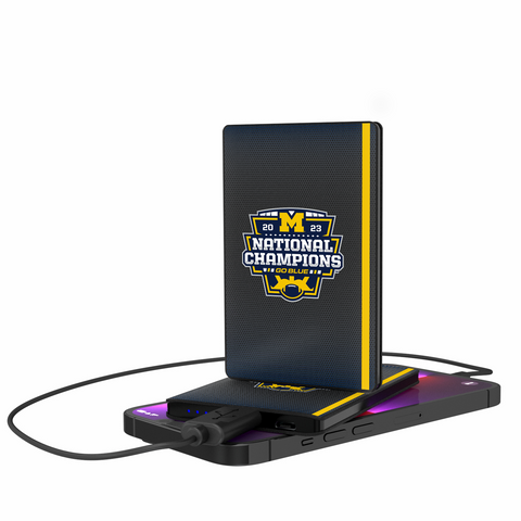 Michigan Wolverines 2023 College Football Playoff National Champion 2500mAh Credit Card Powerbank-0