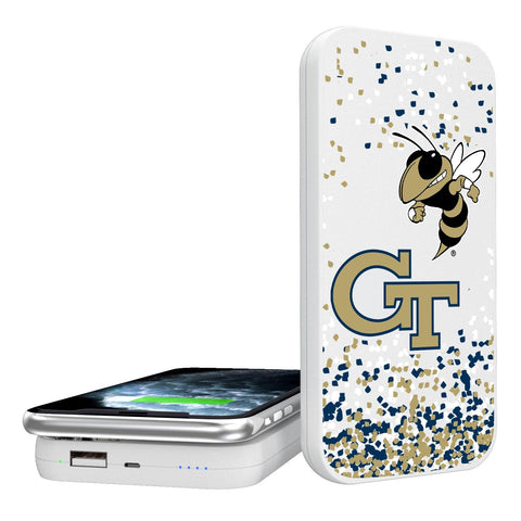 Georgia Tech Yellow Jackets Confetti 5000mAh Portable Wireless Charger-0