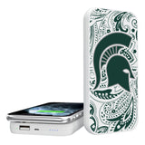 Michigan State University Spartans Paisley 5000mAh Portable Wireless Charger