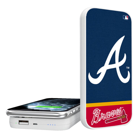 Atlanta Braves Solid Wordmark 5000mAh Portable Wireless Charger-0