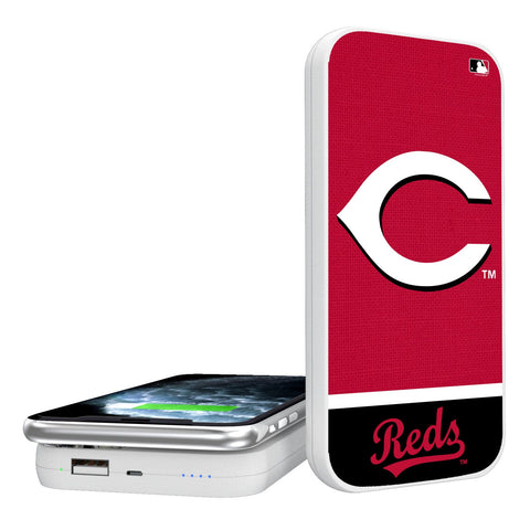 Cincinnati Reds Solid Wordmark 5000mAh Portable Wireless Charger-0