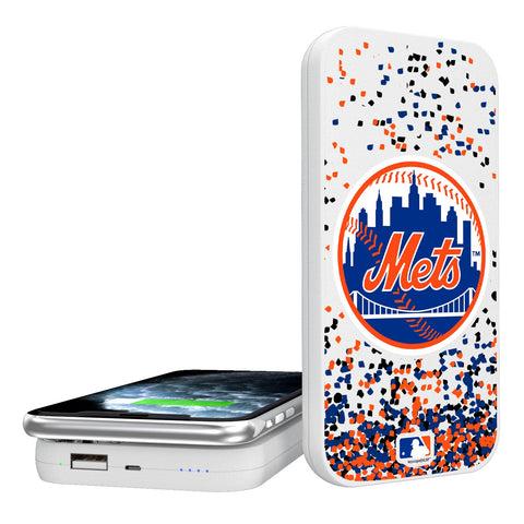 New York Mets Confetti 5000mAh Portable Wireless Charger-0