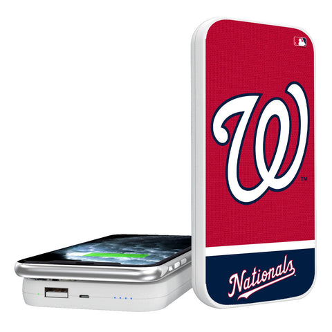 Washington Nationals Solid Wordmark 5000mAh Portable Wireless Charger-0