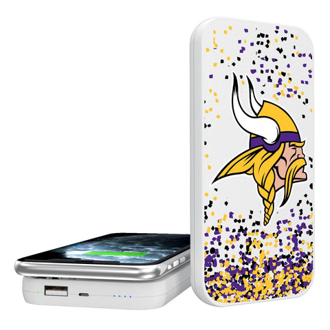 Minnesota Vikings Confetti 5000mAh Portable Wireless Charger-0