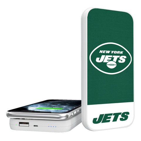 New York Jets Solid Wordmark 5000mAh Portable Wireless Charger-0