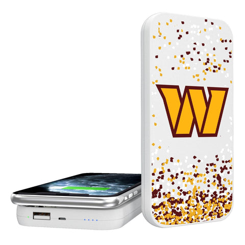 Washington Commanders Confetti 5000mAh Portable Wireless Charger-0