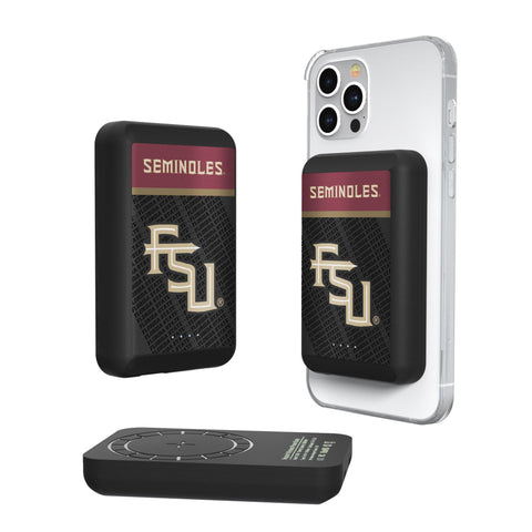 Florida State University Seminoles Athletic Wordmark Endzone Plus Wireless Mag Power Bank