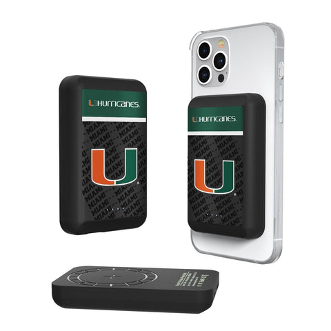 Miami Hurricanes Endzone Plus Wireless Mag Power Bank-0