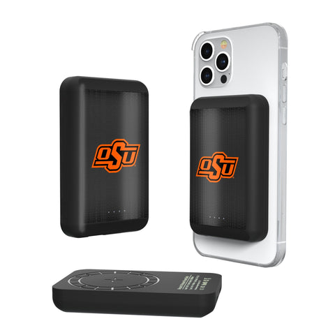 Oklahoma State Cowboys Linen Wireless Mag Power Bank-0