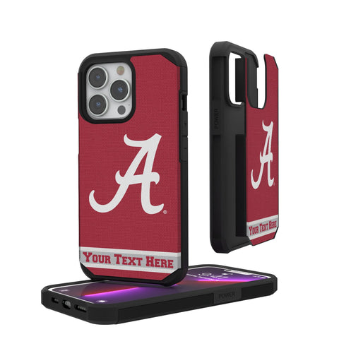 University of Alabama Crimson Tide Script A Personalized Stripe Rugged Phone Case for Apple iPhone