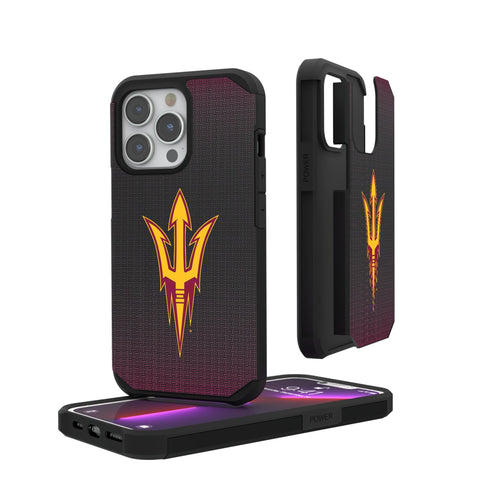 Arizona State University Sun Devils Linen Rugged Phone Case for Apple iPhone