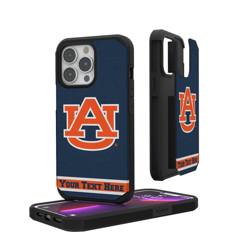 University of Auburn Tigers Personalized Stripe Rugged Phone Case for Apple iPhone