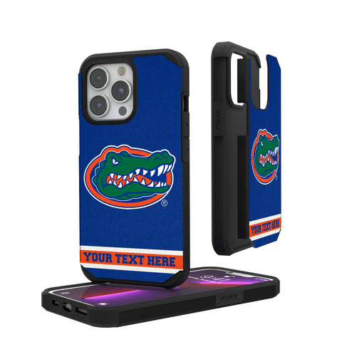University of Florida Gators Personalized Stripe Rugged Phone Case for Apple iPhone