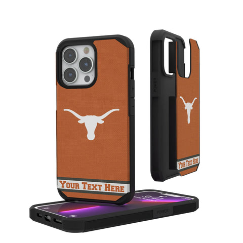 University of Texas Longhorns Personalized Stripe Rugged Phone Case for Apple iPhone