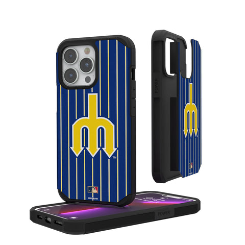 Seattle Mariners 1977-1980 - Cooperstown Collection Pinstripe Rugged Phone Case