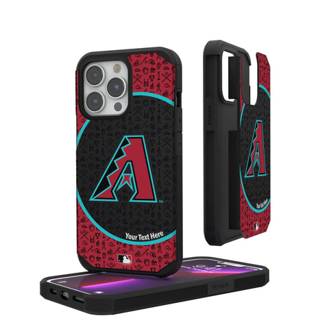 Arizona Diamondbacks Personalized Circle Rugged Phone Case for Apple iPhone