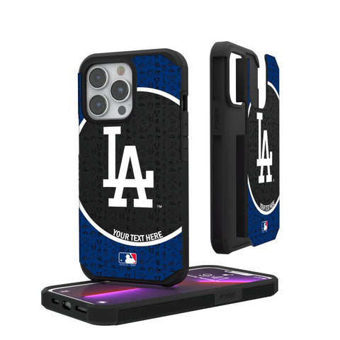 LA Dodgers Personalized Circle Rugged Phone Case for Apple iPhone