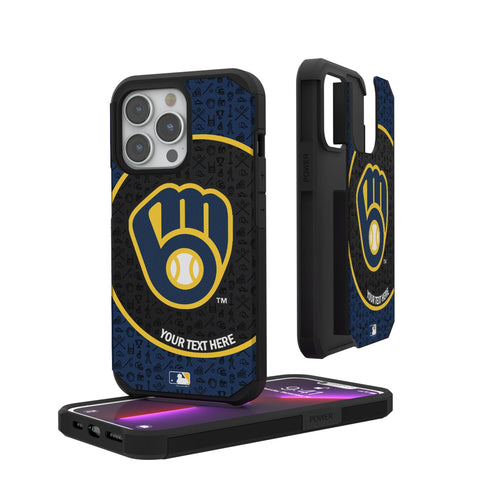 Milwaukee Brewers Personalized Circle Rugged Phone Case for Apple iPhone