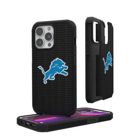 Detroit Lions Text Backdrop Rugged Phone Case