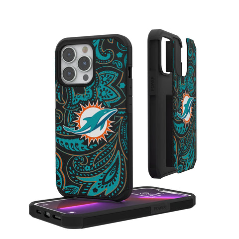 Miami Dolphins Paisley Rugged Phone Case