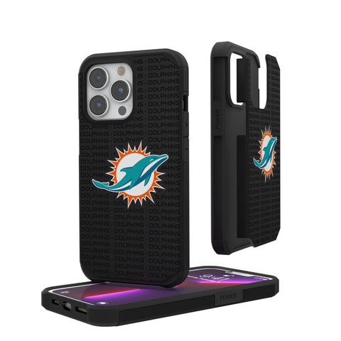 Miami Dolphins Text Backdrop Rugged Phone Case