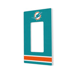 Miami Dolphins Stripe Hidden-Screw Light Switch Plate-1