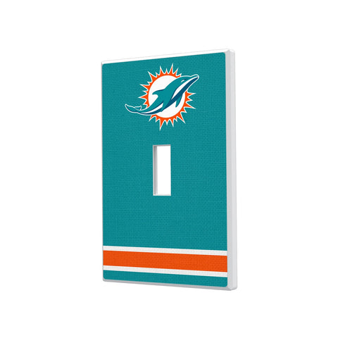 Miami Dolphins Stripe Hidden-Screw Light Switch Plate-0