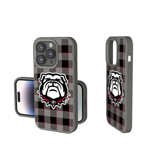 Georgia Bulldogs Plaid Soft Touch Phone Case-0