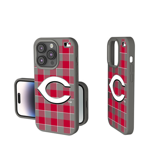 Cincinnati Reds Plaid Soft Touch Phone Case-0