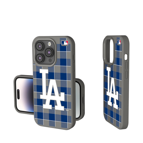 LA Dodgers Plaid Soft Touch Phone Case for Apple iPhone