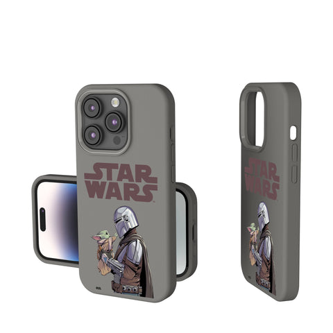 Star Wars: The Mandalorian Grogu and Din Djarin Color Block Soft Touch Phone Case