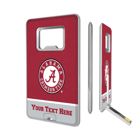 University of Alabama Crimson Tide Personalized Endzone Solid Credit Card USB Drive with Bottle Opener 32GB