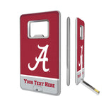 University of Alabama Crimson Tide Script A Personalized Endzone Solid Credit Card USB Drive with Bottle Opener 32GB