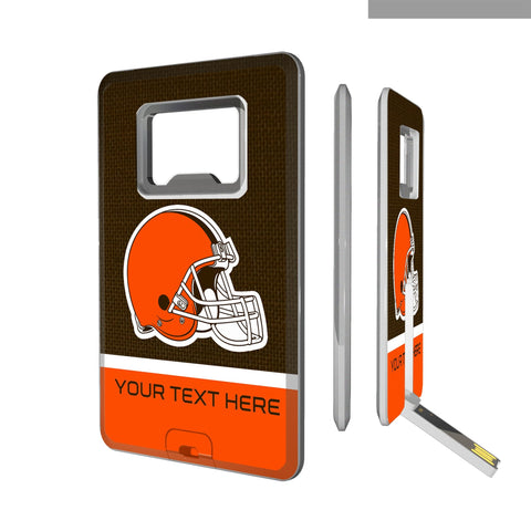Cleveland Browns Personalized Endzone Solid Credit Card USB Drive with Bottle Opener 32GB