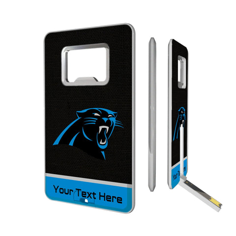 Carolina Panthers Personalized Endzone Solid Credit Card USB Drive with Bottle Opener 32GB