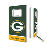Green Bay Packers Personalized Endzone Solid Credit Card USB Drive with Bottle Opener 32GB