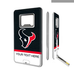 Houston Texans Personalized Endzone Solid Credit Card USB Drive with Bottle Opener 32GB