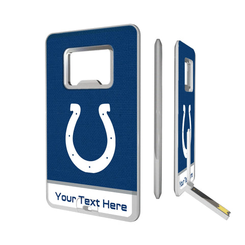 Indianapolis Colts Personalized Endzone Solid Credit Card USB Drive with Bottle Opener 32GB