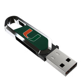University of Miami Hurricanes Solid USB 64GB Clip Style Flash Drive